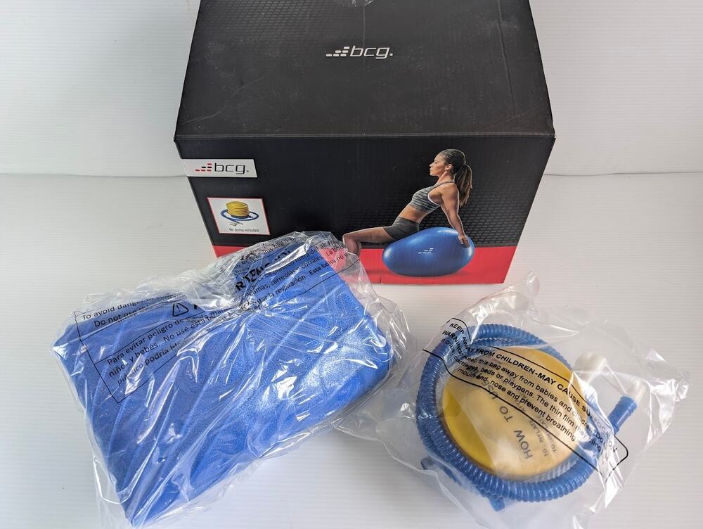 BCG 65cm Stability Ball Exercise Yoga Balance Ball with Foot Pump – New Sealed